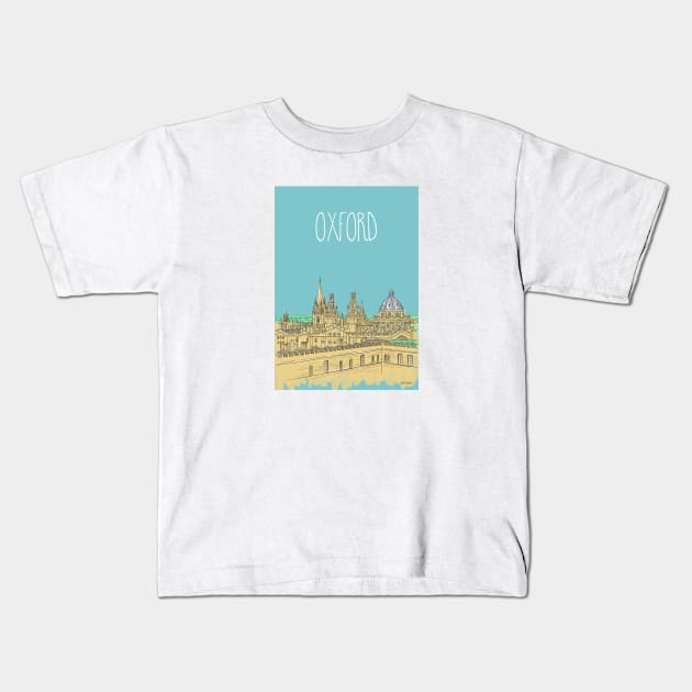 Oxford Rooftops (pale blue) Kids T-Shirt by AdamRegester